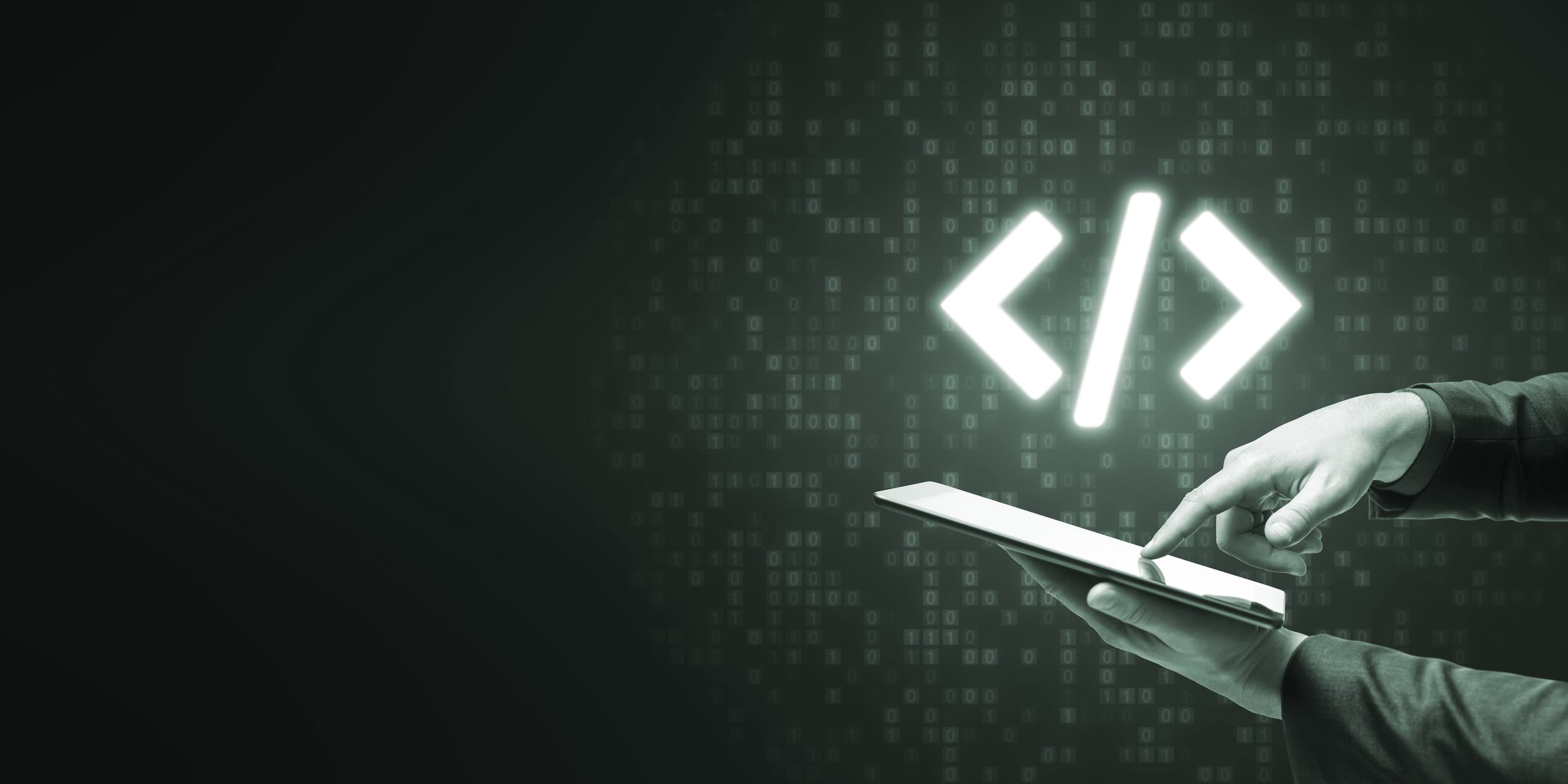 Digital background with code